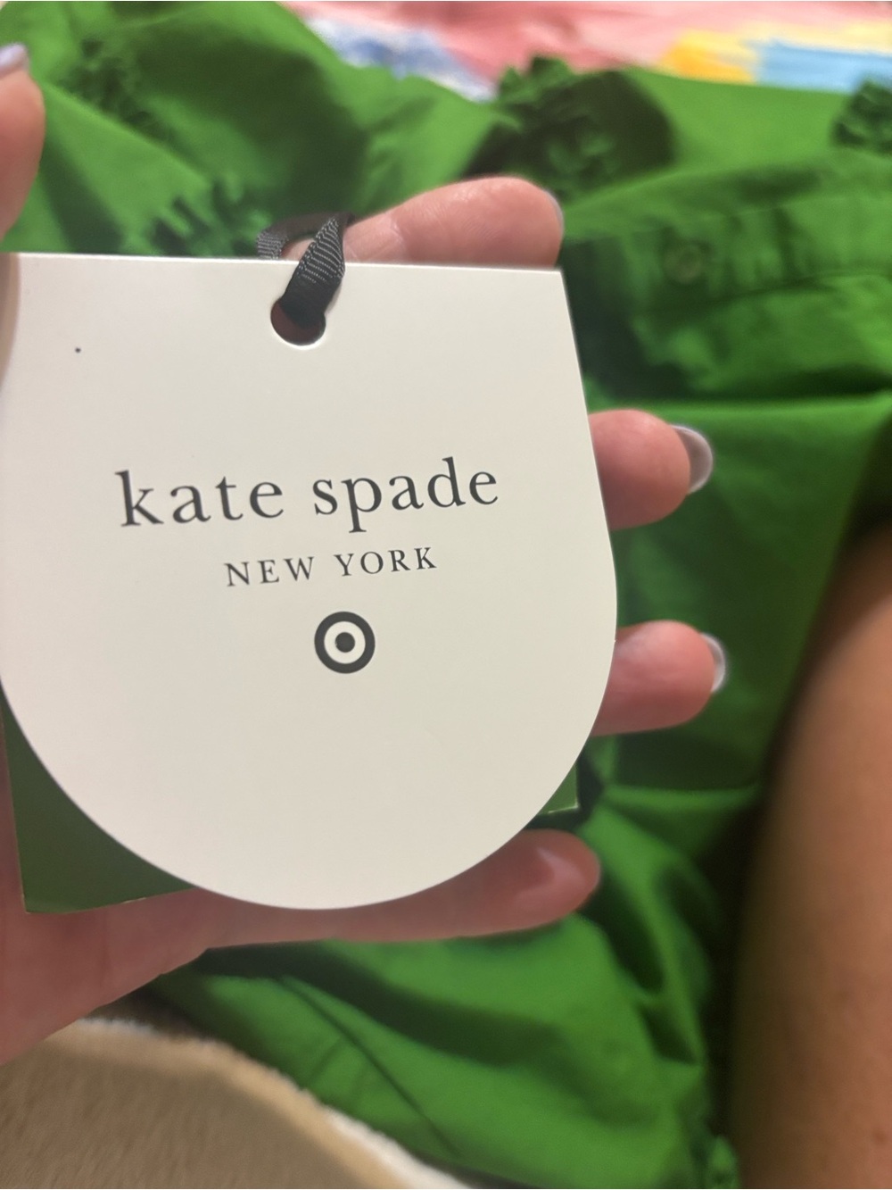 kate spade Bright Green Ruffle-Trim Midi Shirt Dress - Picture 2 of 5